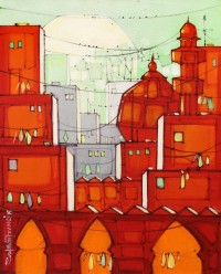 Salman Farooqi, 16 x 20 Inch, Acrylic on Canvas, Cityscape Painting, AC-SF-221